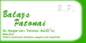 balazs patonai business card